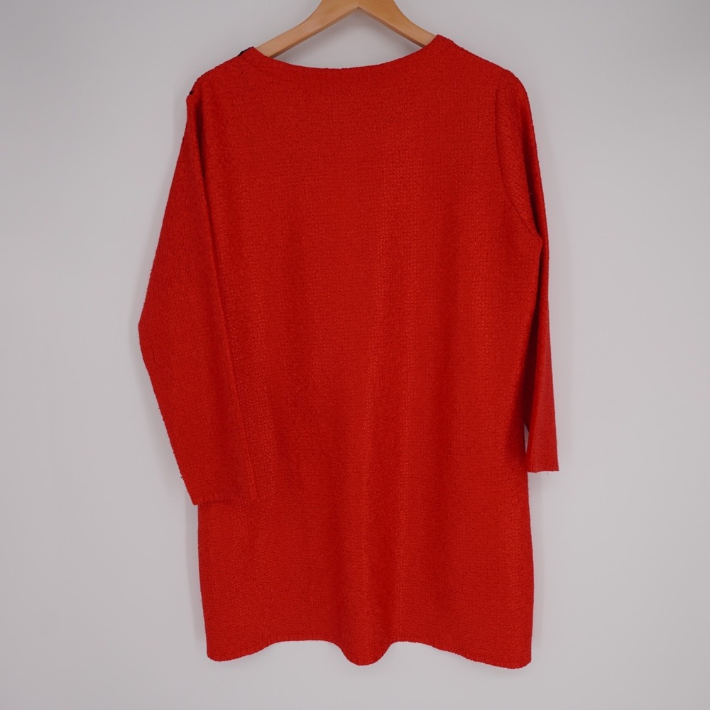 Berek Long Cardigan Jacket Womens XL Red Avant Garde Crinkle Open Artwear Travel - Picture 3 of 12